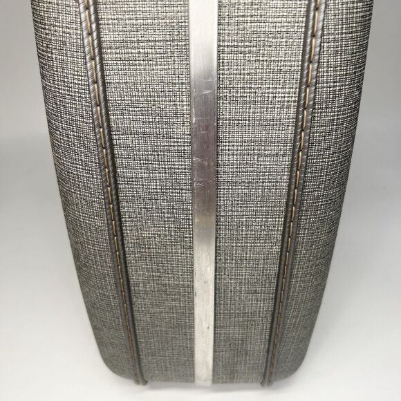 Vintage American Tourister Tri Taper Grey Suitcase Luggage Hard Shell Plaid 50s - Picture 6 of 16